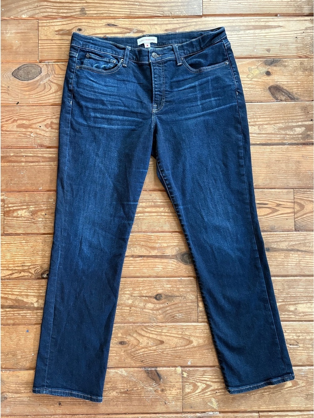 Lucky Brand Women's Dark Wash Sweet Mid-Rise Strait Jeans Size 16/33R